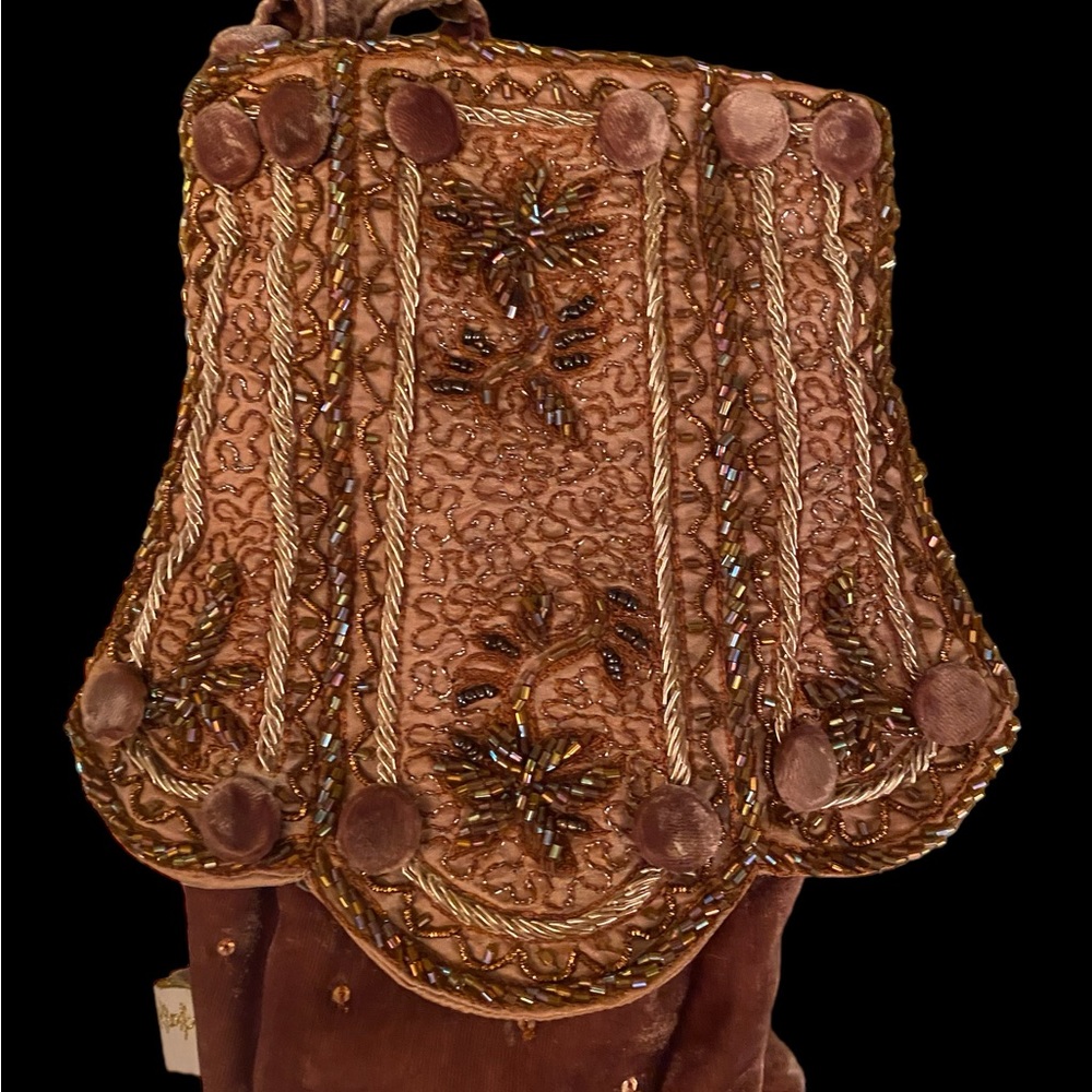 Gorgeous brown velvet Christmas stocking